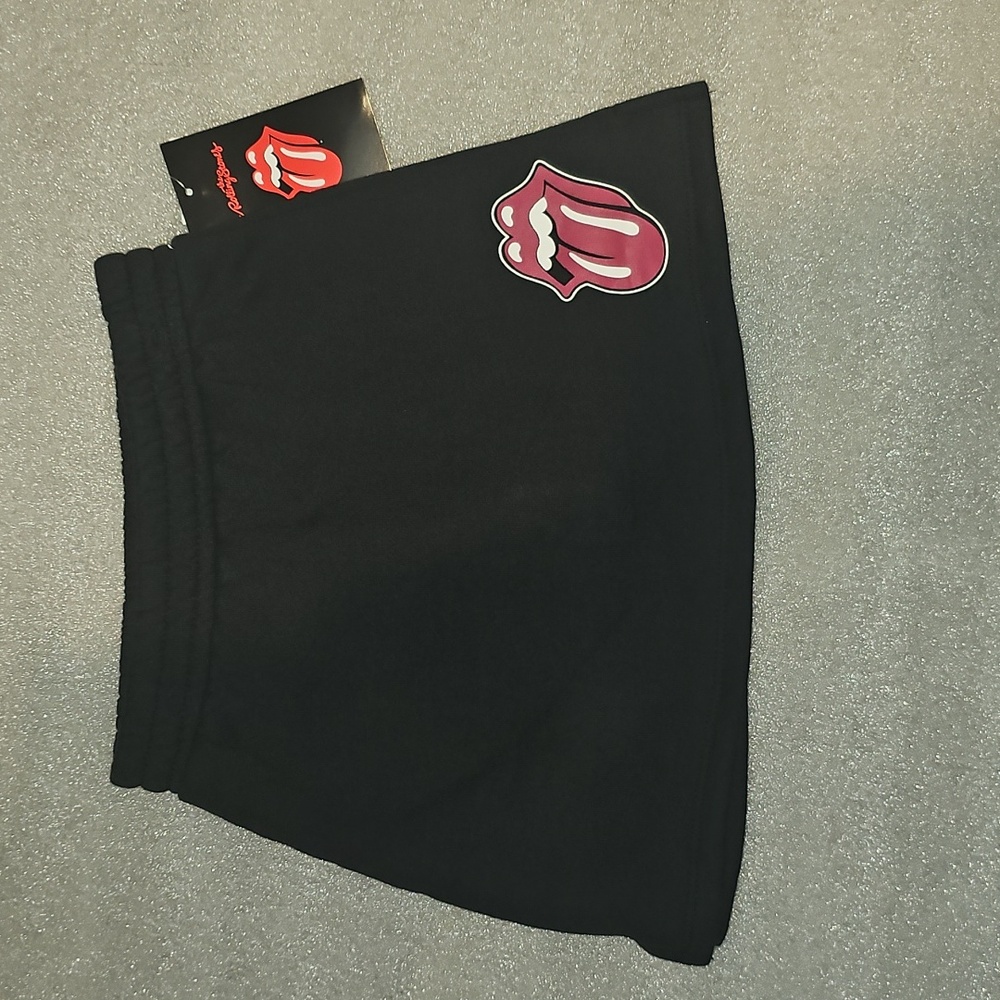 the Rolling Stones Girls Size Small 6-6X Black Fleece Skort,  New
